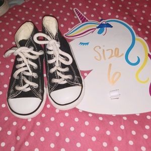 Black Converse High Top size 6